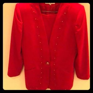J.P. Fall Red Skirt Suit